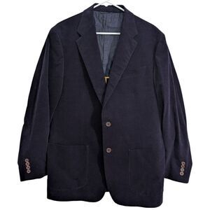 Robert Talbott Carmel Navy Pinwale Corduroy Two Button Sport Coat Blazer Mens XL